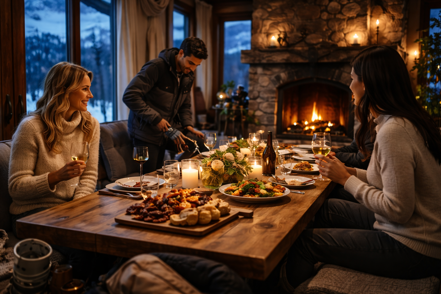 Mountain hosting in a winter home