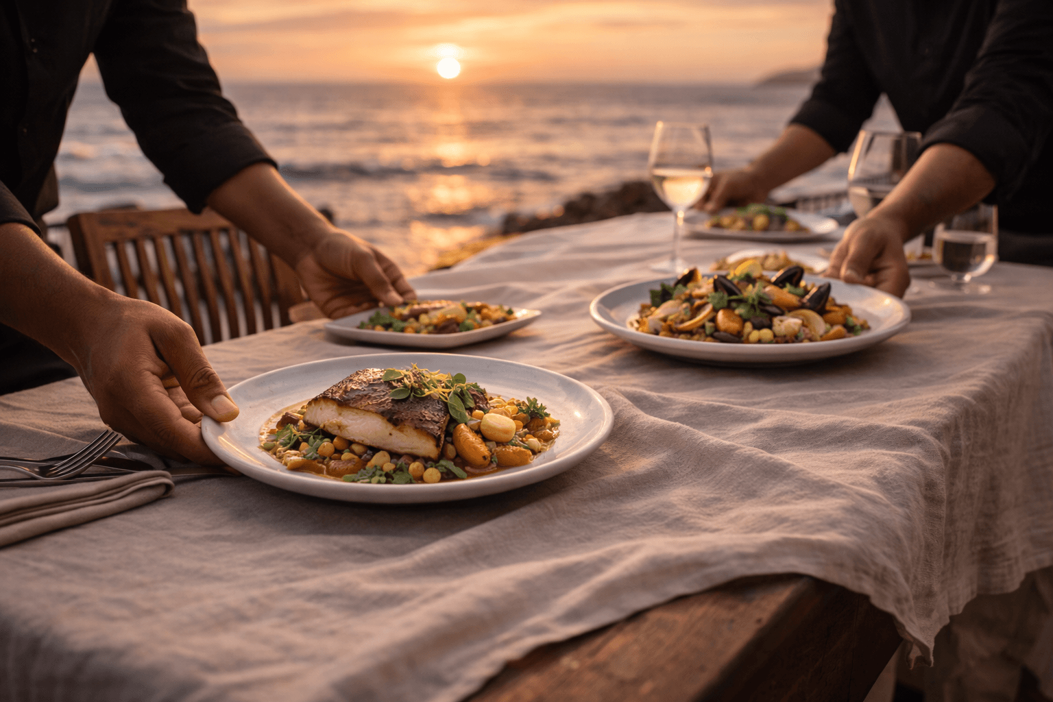 Catering spread setup
